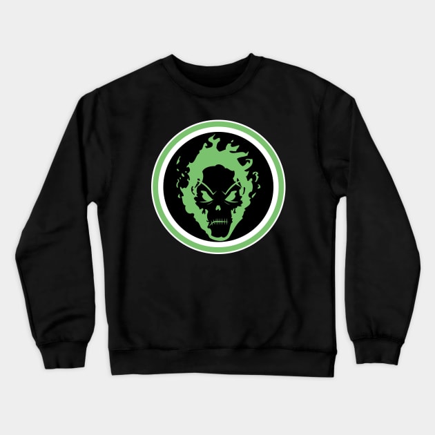 flaming skull halloween icon Crewneck Sweatshirt by CoySoup